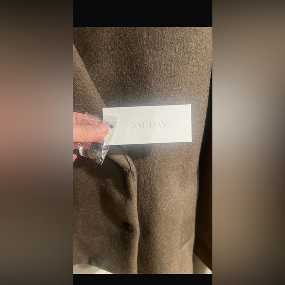 NWT 2nd Day calisa brushed wool brown Coat - Picture 8 of 8